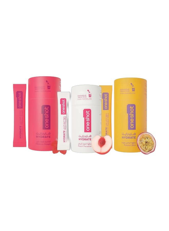 Oneshot Bundle of White Peach, Hibiscus, and Passion Fruit - Image 1